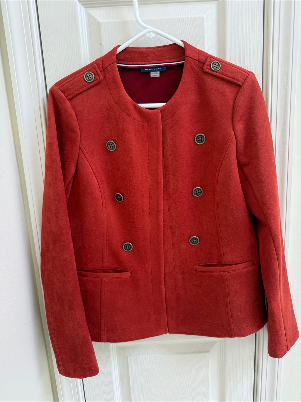 Tommy Hilfiger Red Double-Breasted Blazer Jacket